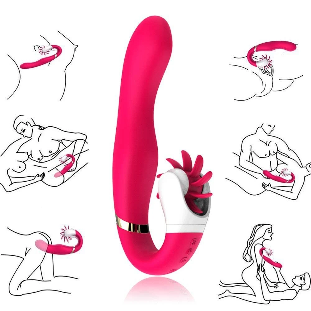 G Spot вибратор водонепроницаемый фаллоимитатор языка вагинальный клиторальный