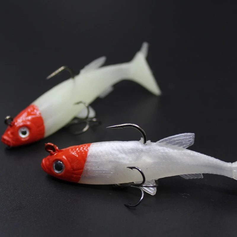 Приманка с объемными глазами красная белая приманка 8 см 14 г искусственные