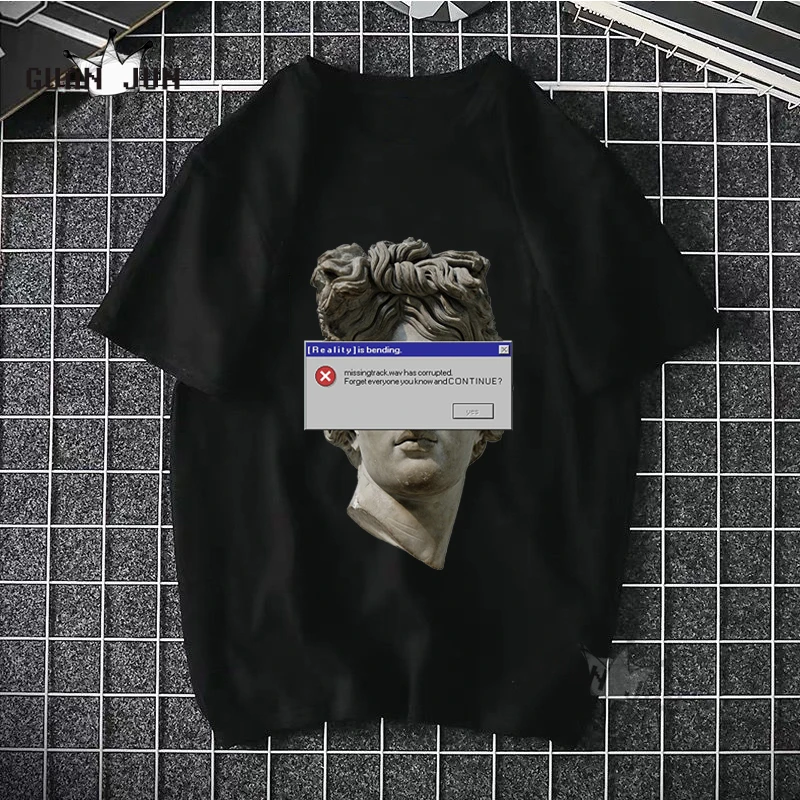 Забавные футболки с принтом статуи Микеланджело Давида повседневные летние в