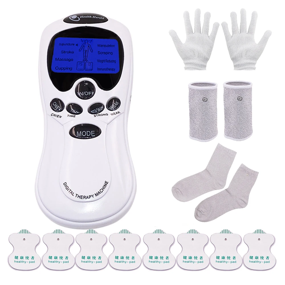 8 электродных подушечек Электрический массажер для тела и пластика стимулятор