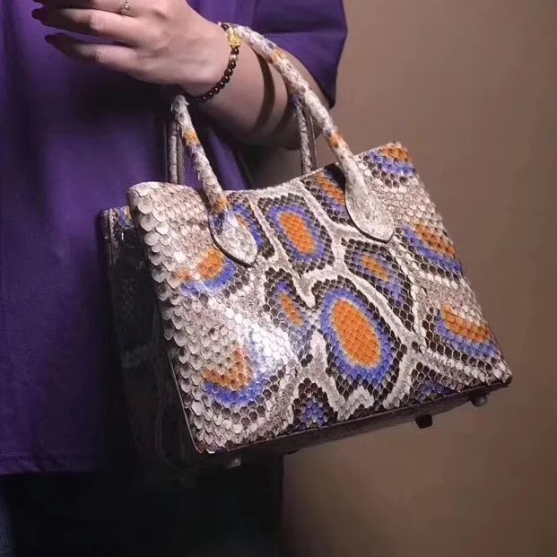 Сумка из 100% натуральной кожи питона Сумки роскошные сумки сумка с ручками от