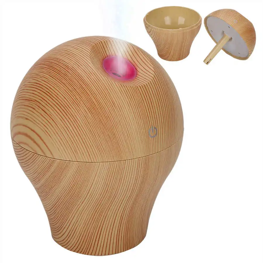 Деревянное зерно увлажнитель USB мини тумана воздуха светодиодный ночной