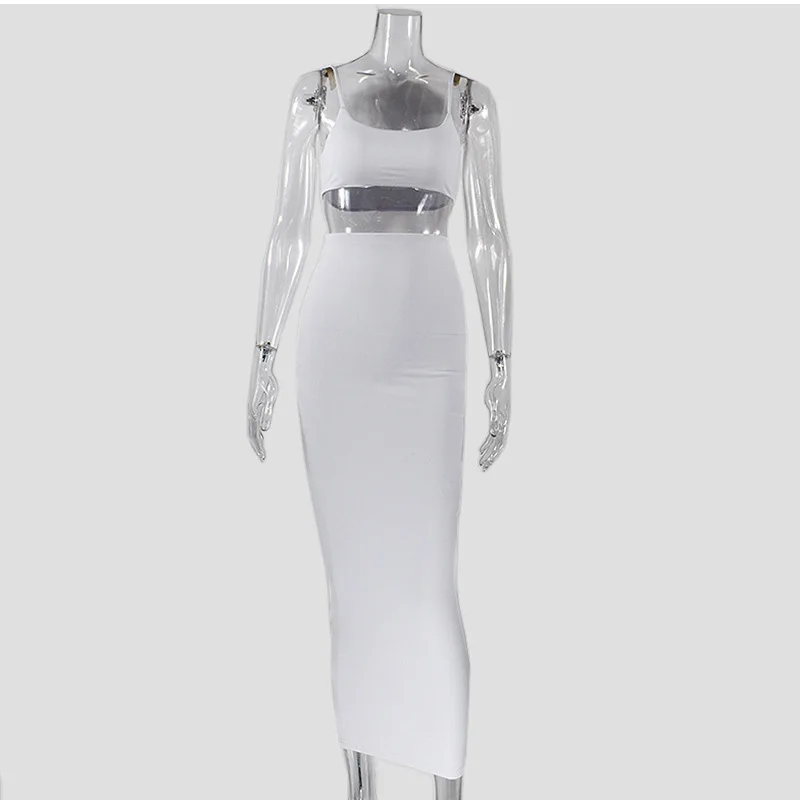 

2020 Spring and Autumn New European and American Style Strap Wrap-around Two-Piece Women's Party Fashion Sexy Sheath Dress Suit