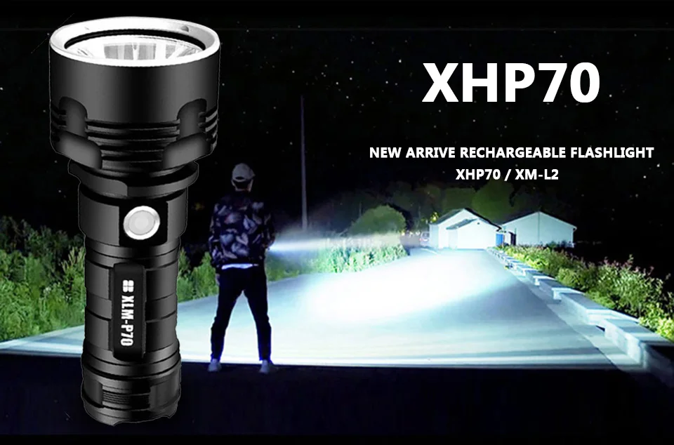 Cree XHP70 XHP50 XM-L2 U3 XM-L T6 светодиодный вспышка светильник Водонепроницаемый фонарь с приближением, Мощность 26650 18650 14500 АА перезаряжаемая батарея светильник