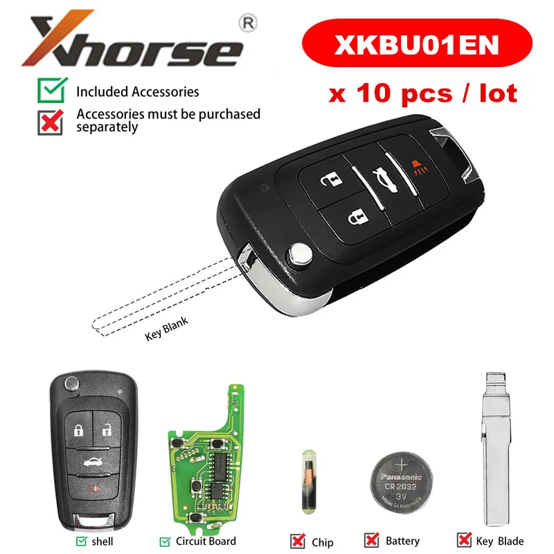 XHORSE XKBU01EN универсальный дистанционный ключ для VVDI (английская версия) 10 шт./лот| |