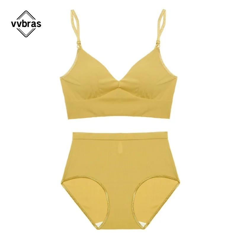 

vvbras Bra Sets Young Girls Lingerie Underwear For Woman Bra Brief Sets Bralette Woman Active Bra Solid Push Up Wire Free Bras