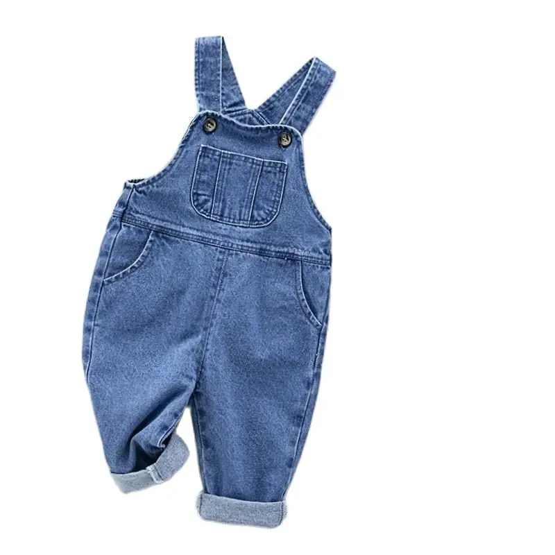 

Джинсовый комбинезон для маленьких мальчиков и девочек, модная повседневная одежда из денима на осень и весну, штаны на подтяжках
