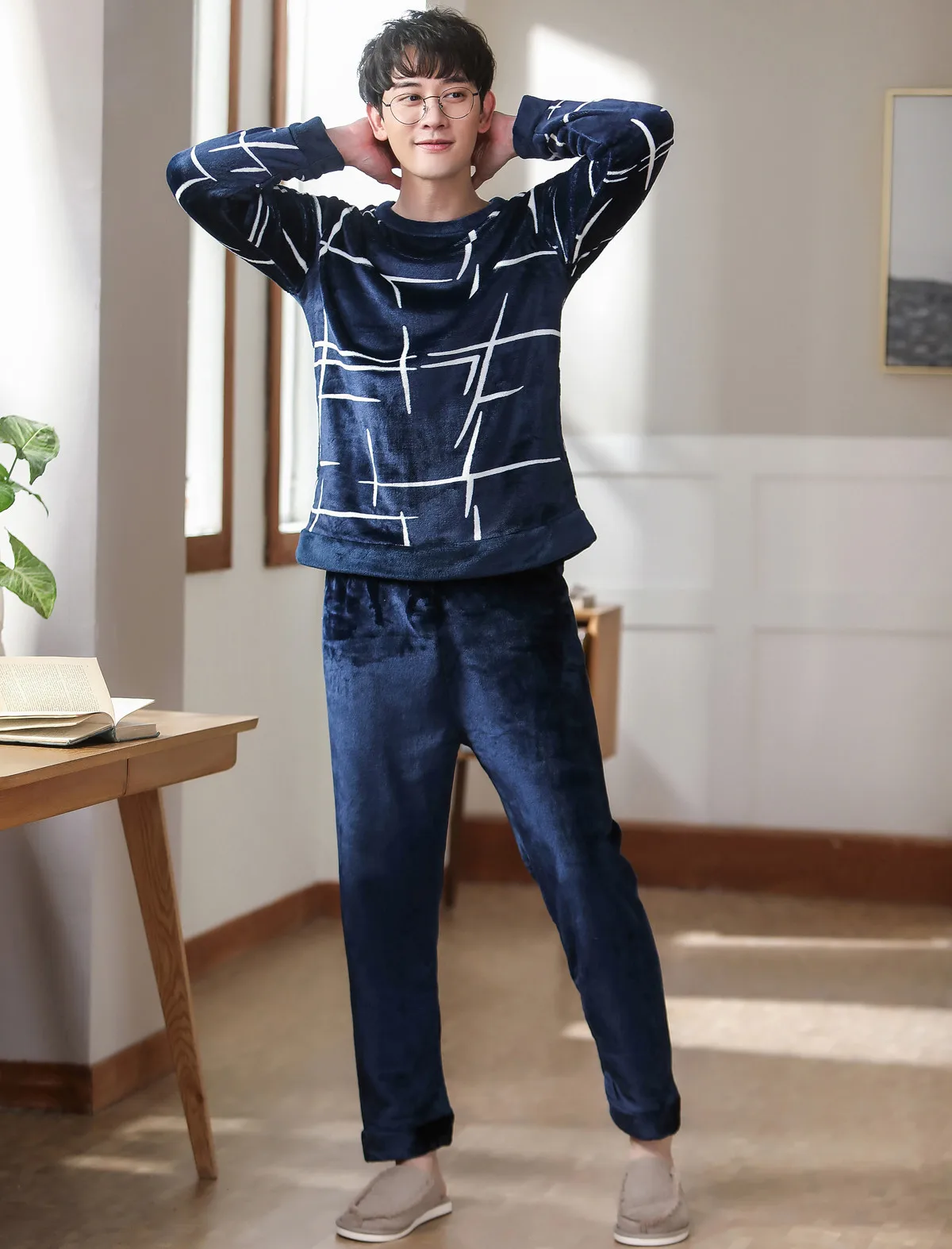 

2021 Winter Thicken Warm Soft Flannel Pajamas Men Long-sleeved Sleepwear Pijama Couple Homme Nightwear Cardigan Pyjamas