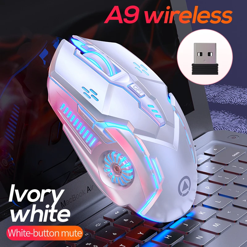 

2021 New product A9 luminous silent gaming wireless mouse pink computer accessories wirless gaming mouse wireless mouse