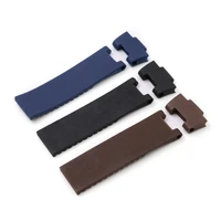carlywet 2210mm 2512mm black brown blue waterproof silicone rubber replacement wrist watch band strap belt for ulysse nardin