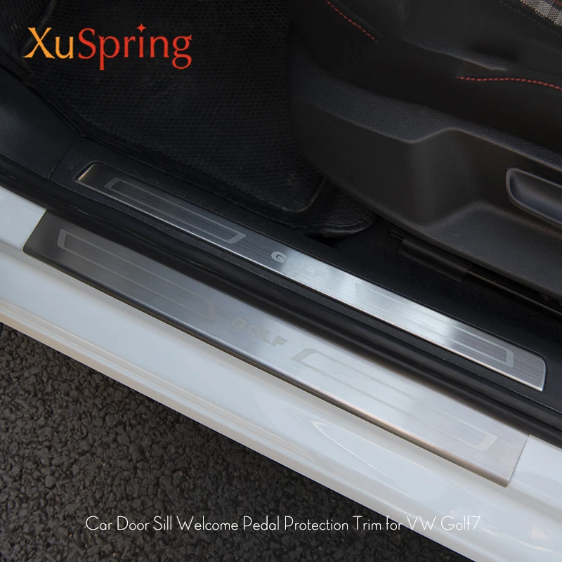 For VW Golf 7 2016 2017 2018 2019 2020 2021 EU/US Version Car Scuff Plate Door Sill Trim Welcome Pedal Car-accessories Styling