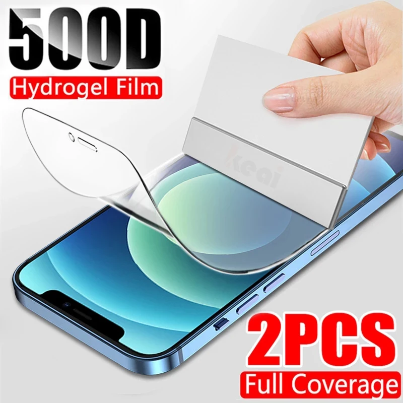 

500D Full Cover Screen Protector For iPhone 11 12 Pro MAX Hydrogel Film iPhone 7 8 6 6s Plus Soft Protective Film XR XS MAX X