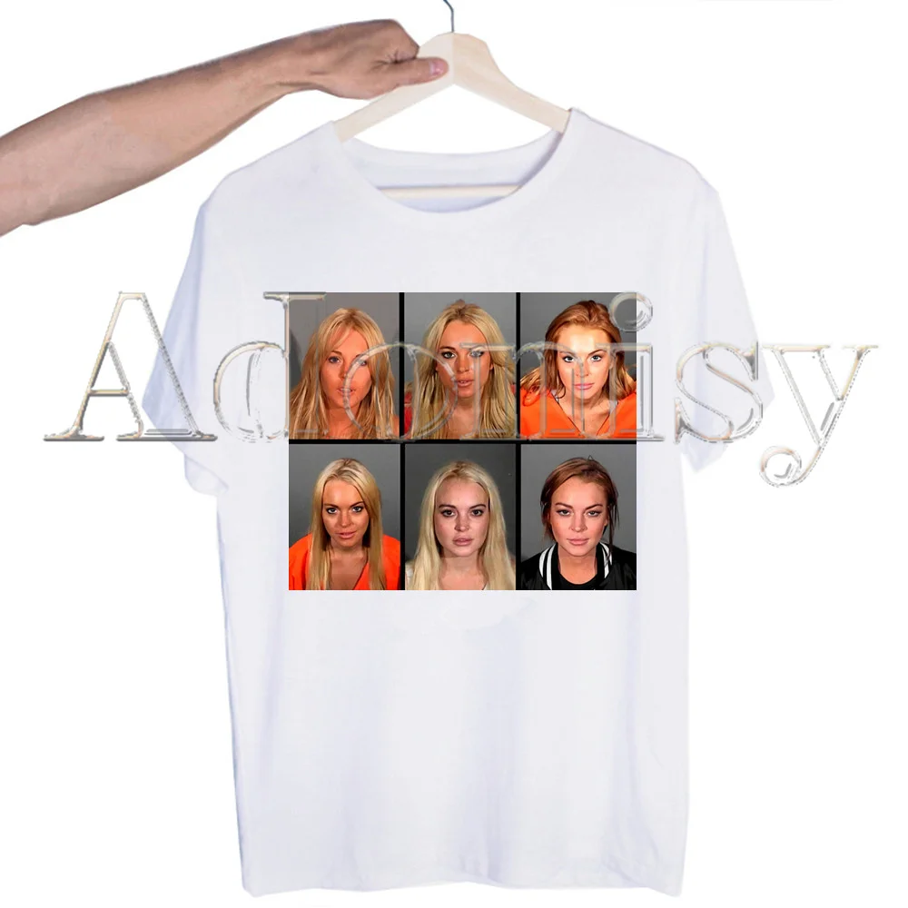 

Lindsay Lohan Harajuku T-shirts Summer Men/Women Hip Hop Funny Print Tshirt Streetwear T Shirts Short Sleeve Tops