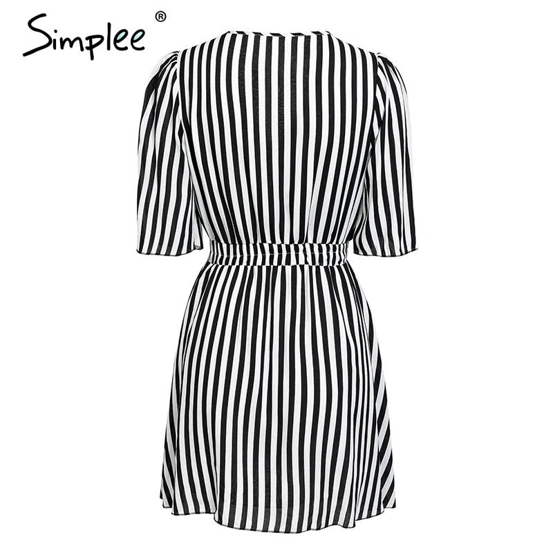 Женское короткое платье Simplee в полоску женские винтажные хлопковые летние