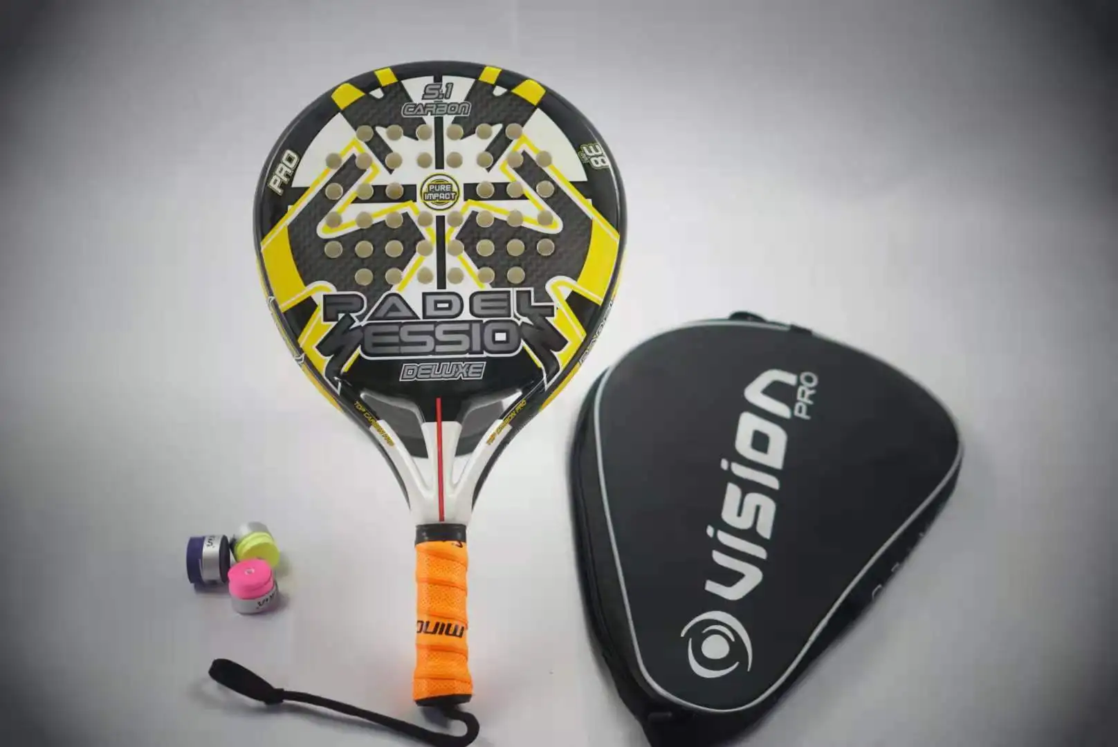 

New Carbon And Glass Fiber Padel Tennis Racket Soft Face Paddle Tennis Racquet With Bag Cover Rackets For Padel