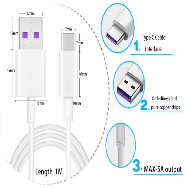 5A кабель Micro USB Type c для быстрой зарядки P10 Lite p20/P8 Lite/P7 Mate 10 20 Honor 5x 5a 5c 6x | Мобильные