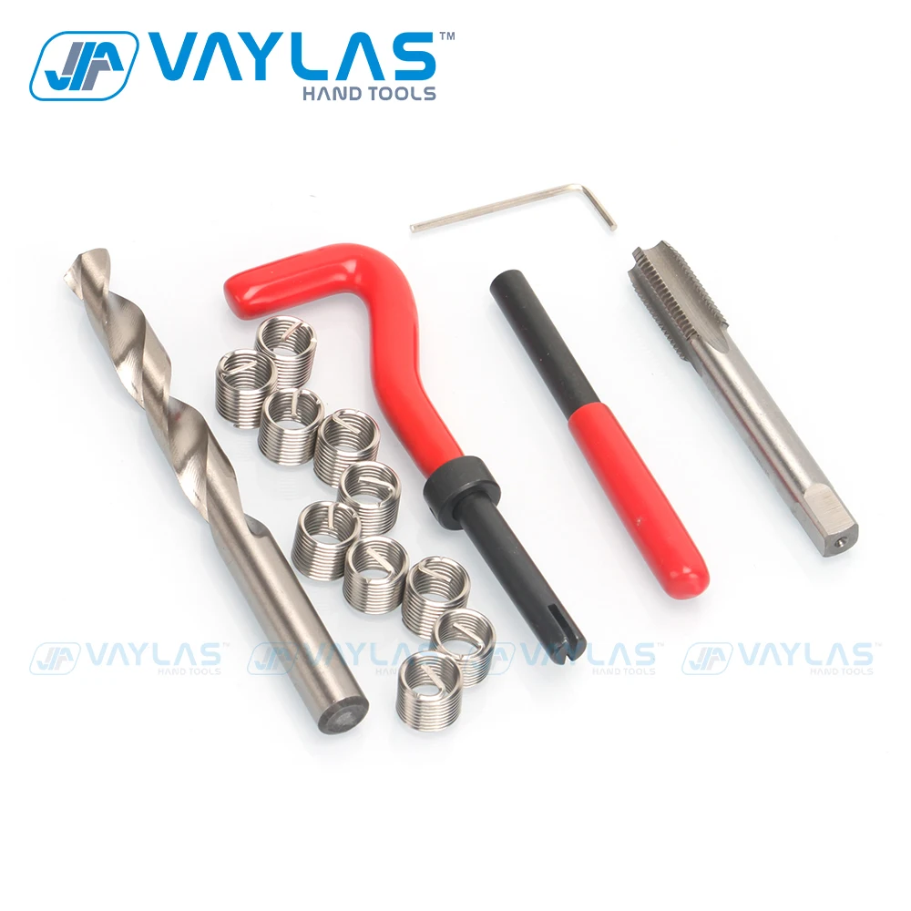 

15pcs Thread Repair Tool Set M9 M10 M12 M14 Tap Twist Drill Bit of Wire Thread Insert Repairer Used to Rebuild Damaged Threads