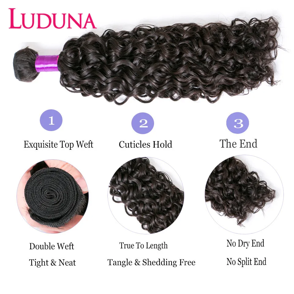 Luduna волнистые пряди ках малазийские волос человеческие волосы для наращивания