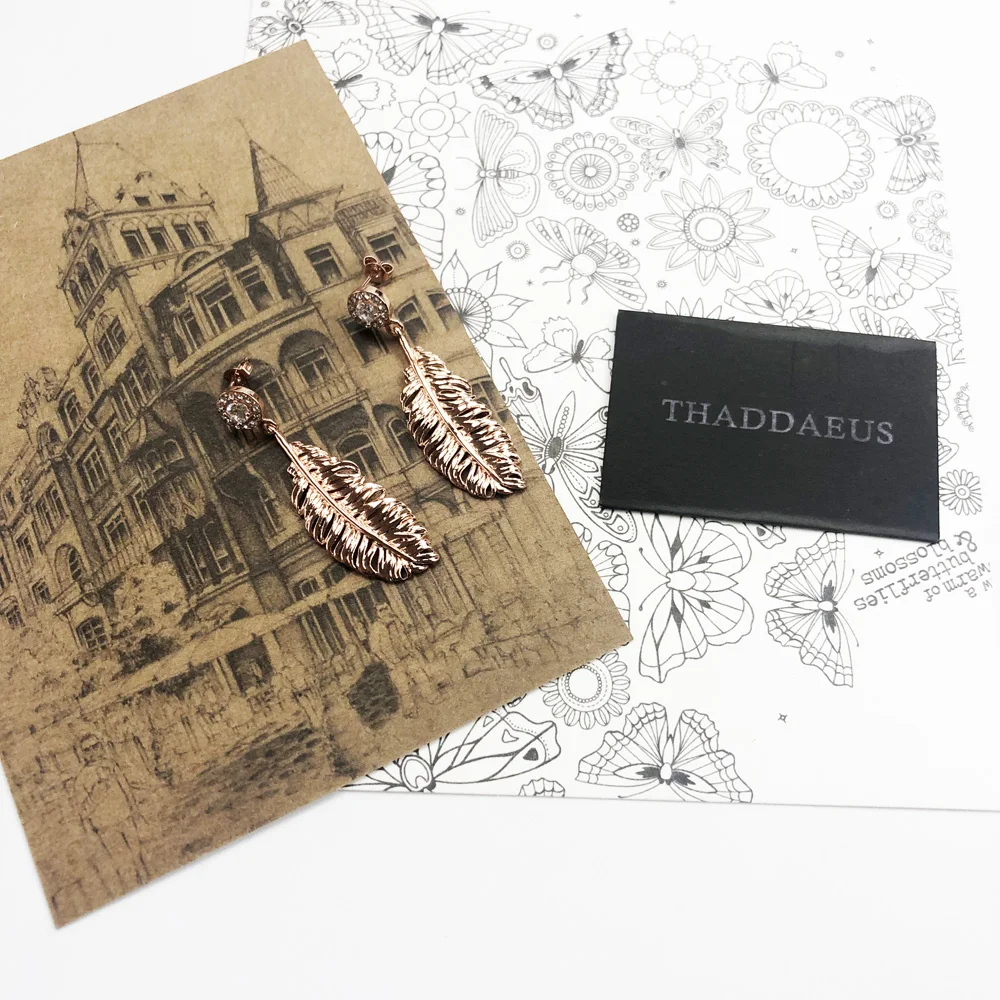 Серьги подвески с перьями женские трендовые Подарочные ювелирные украшения в