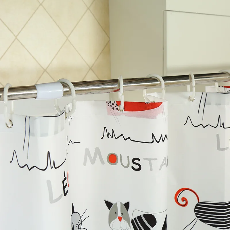 LeRadore уплотненная занавеска для душа с мультяшным маленьким котом полиэфирная