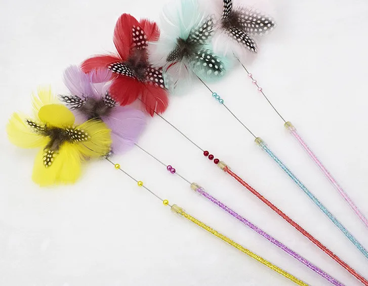 Usd1.29/pc котенок питомец игральные игрушки страусиное перо Котик-тизер стержень