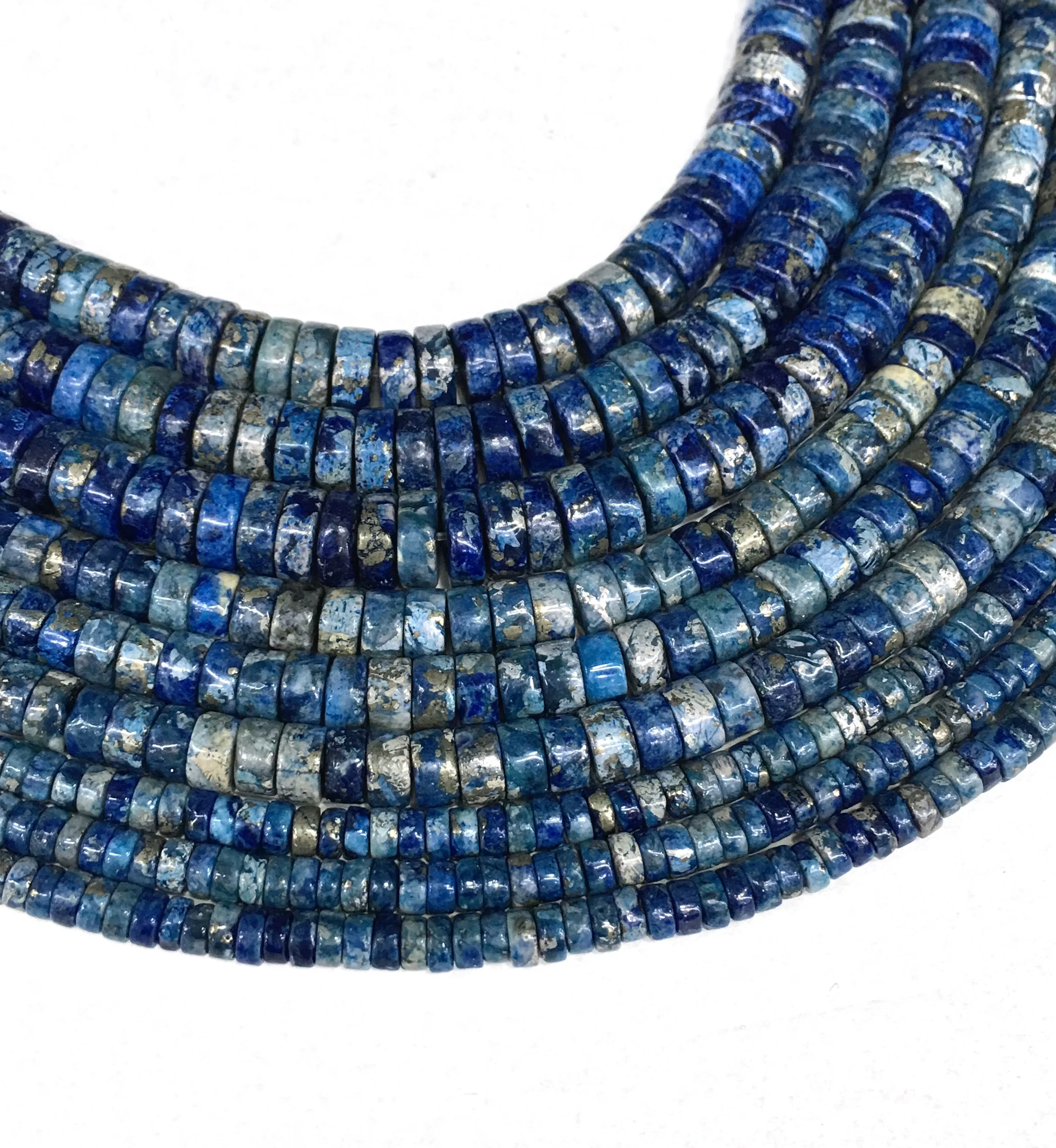 Натуральный Синий осадочный диск Rondelle свободный бисер исцеляющий