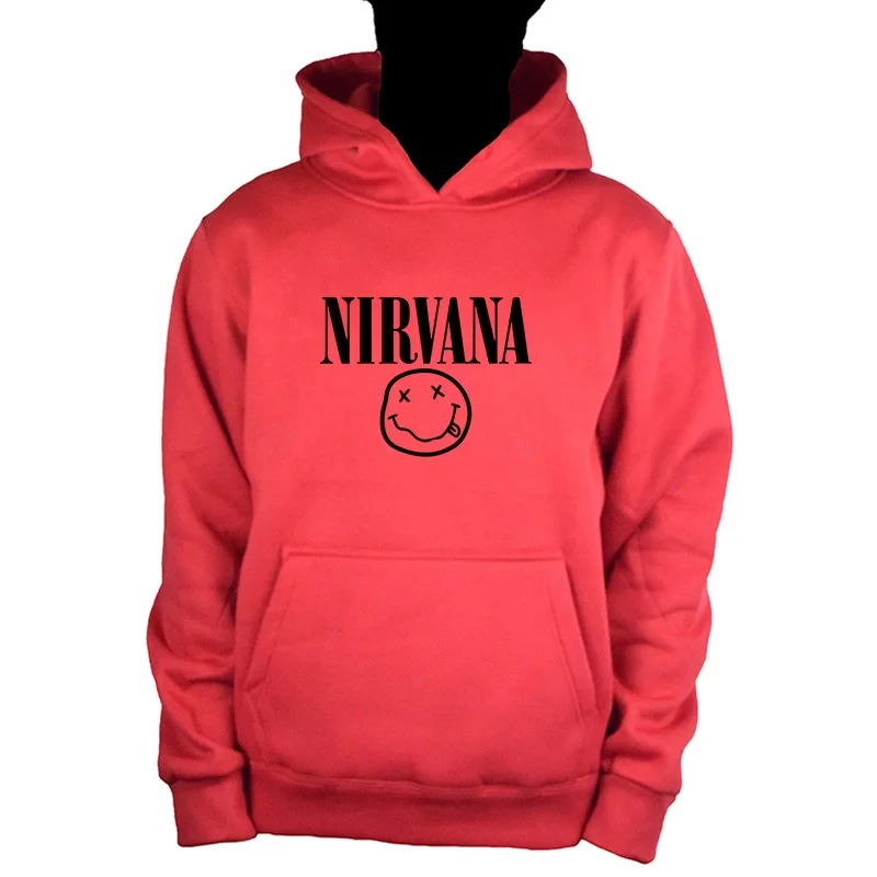 Red-H Новинка, осенняя и зимняя теплая толстовка Nirvana, Мужская/Женская модная Толстовка в стиле хип-хоп+ брюки, костюм из 2 предметов - Цвет: Red-H