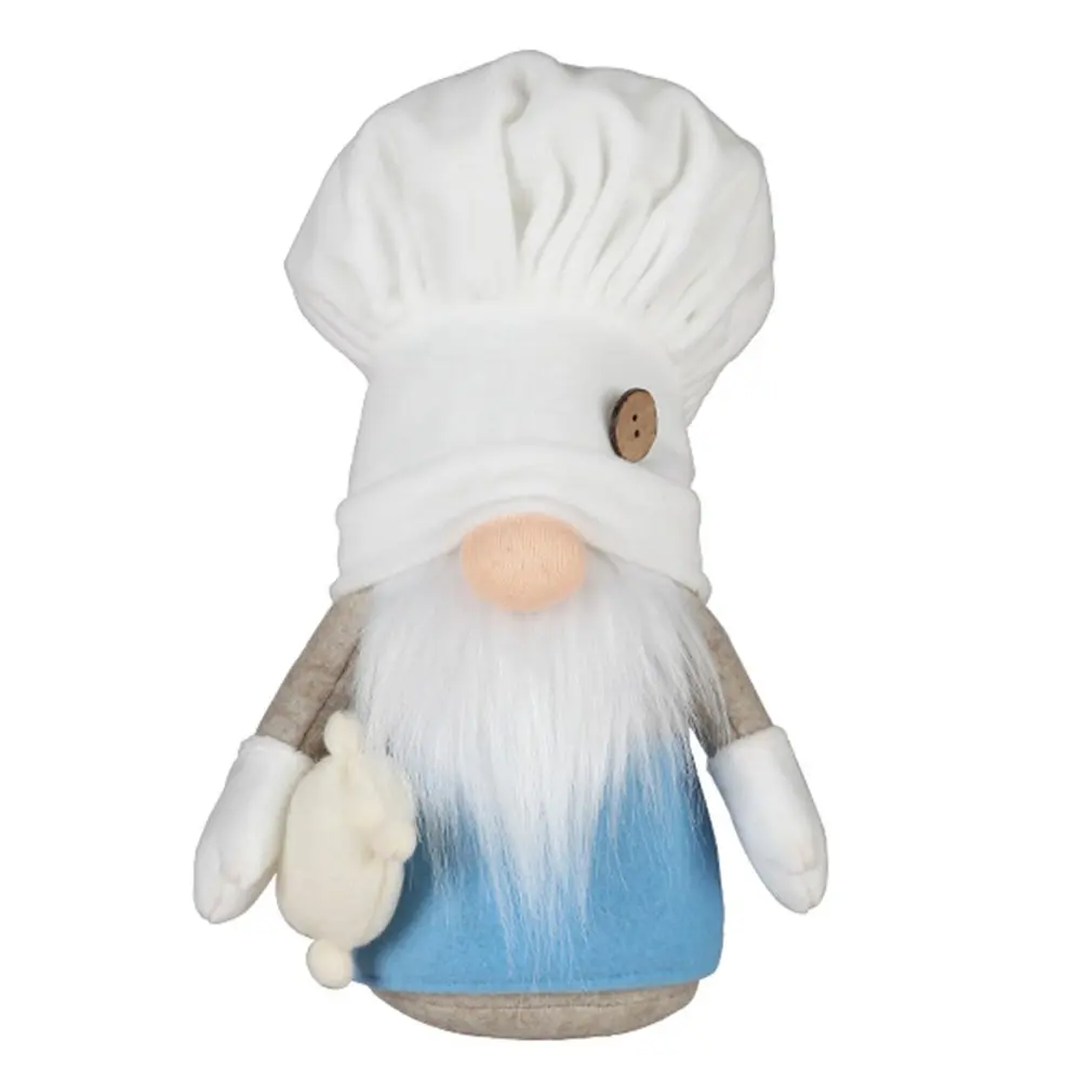 

Белая шапка шеф-повара Rudolph кукла для дома окно без лица гном украшение кукла экологически чистые материалы