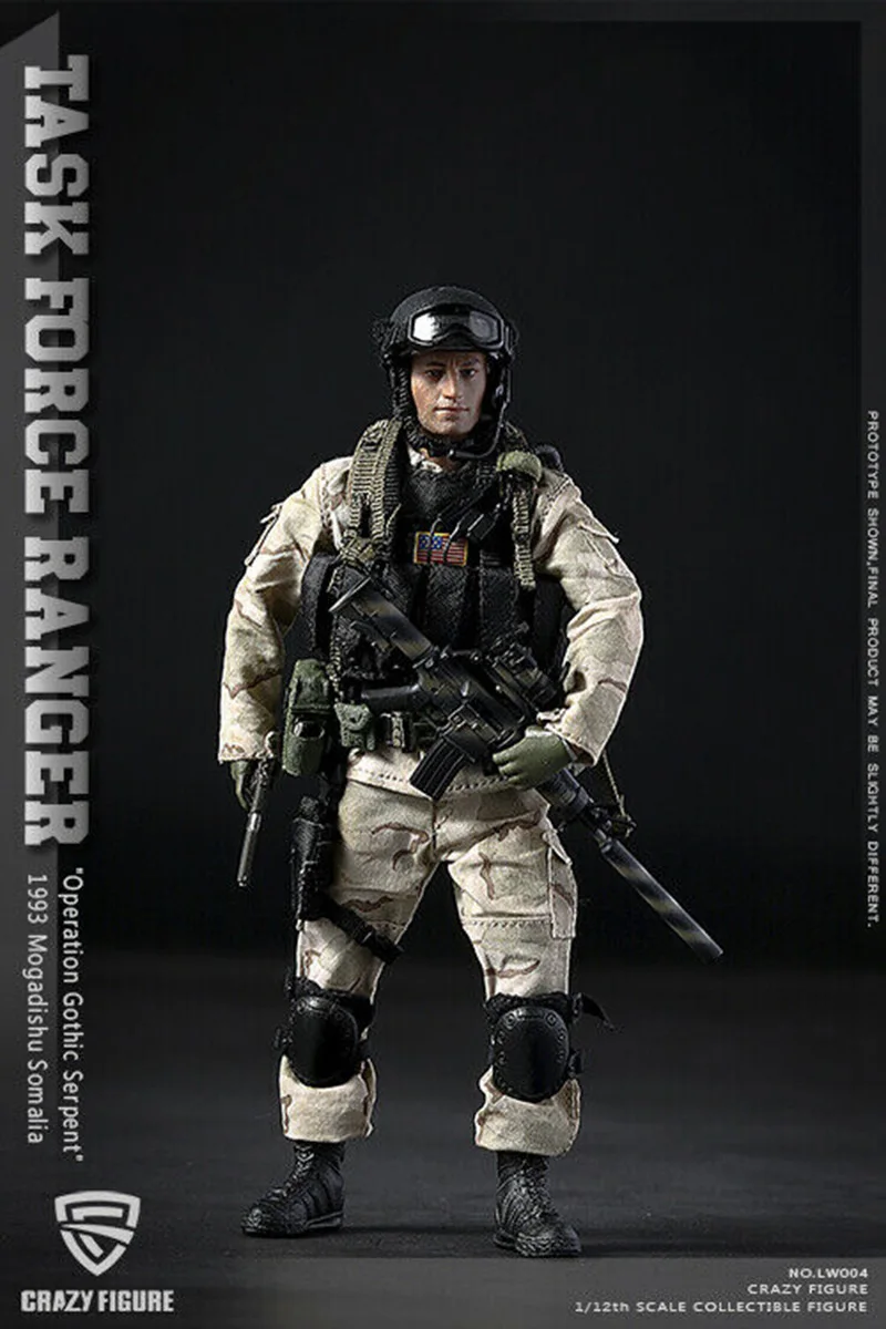 Сумасшедший рисунок 1/12th LW004 за каждый войны является истина целевой Ranger 1993 Сомали Стрелец рисунок