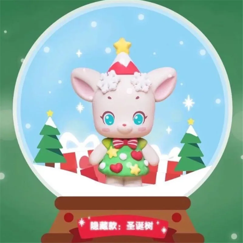 Глухая коробка a енот олень миндаль кукла Теплая Зимняя серия мини прилив игра