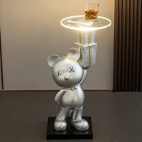nordic gift bear statue living room decoration landing sculpture phone wireless charging bedside lamp multifunctional home decor