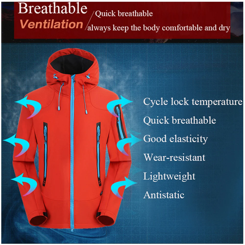 Мужская водонепроницаемая куртка для походов теплая флисовая софтшелл и брюки