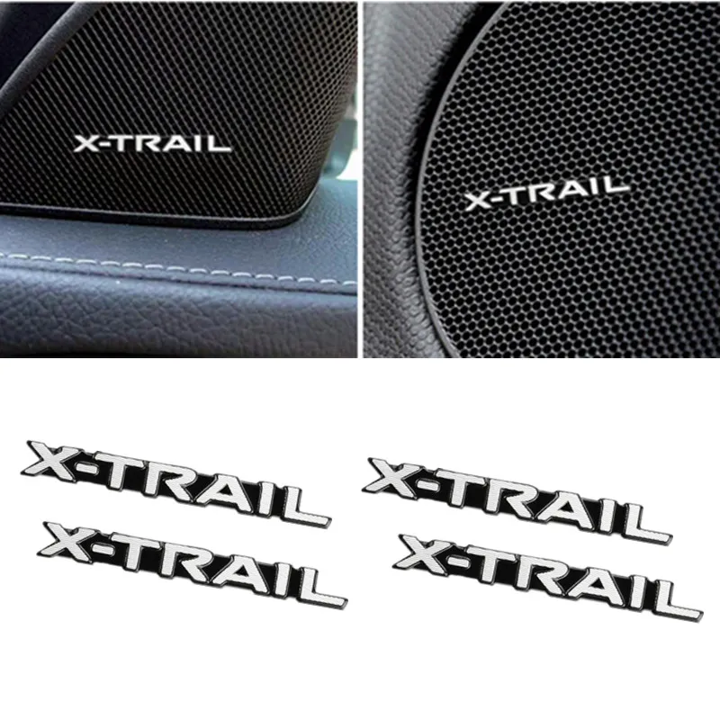 for Nissan X-TRAIL XTRAIL T30 T31 T32 2013-2019 Accessories 3D aluminum speaker stereo badge emblem Sticker 4pcs | Автомобили и