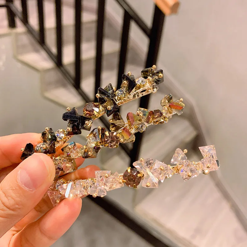 Заколка для волос с кристаллами пружинный зажим Южная Корея высококачественный