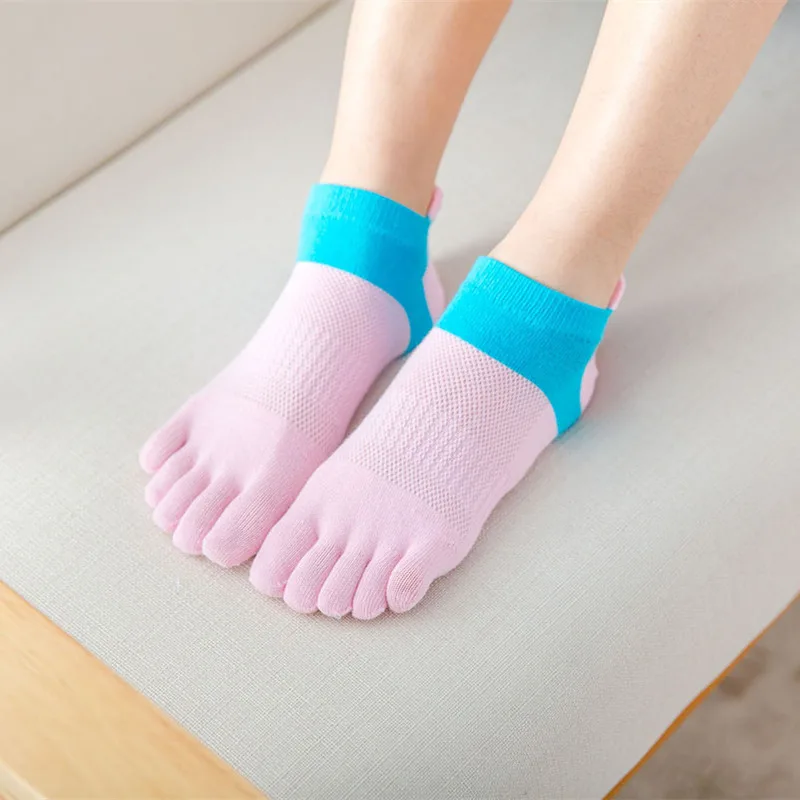 Женские носки с пятью пальцами дышащие хлопковые спортивные для бега