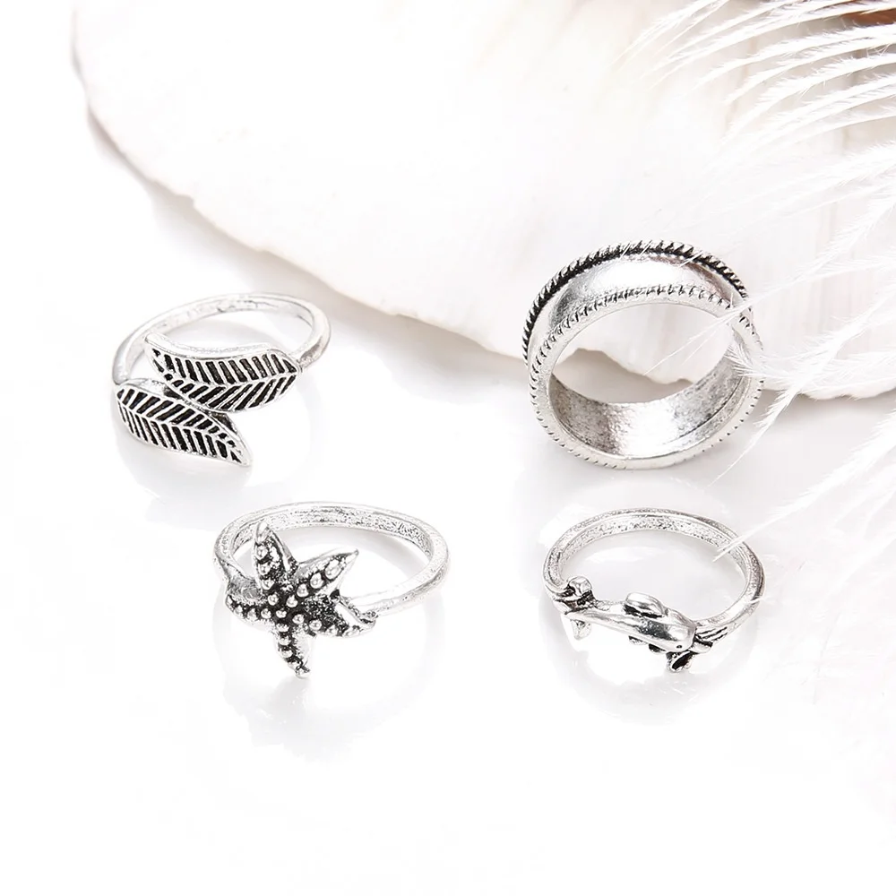 Набор винтажных колец в стиле ретро 4 шт./компл.|Кольца| |