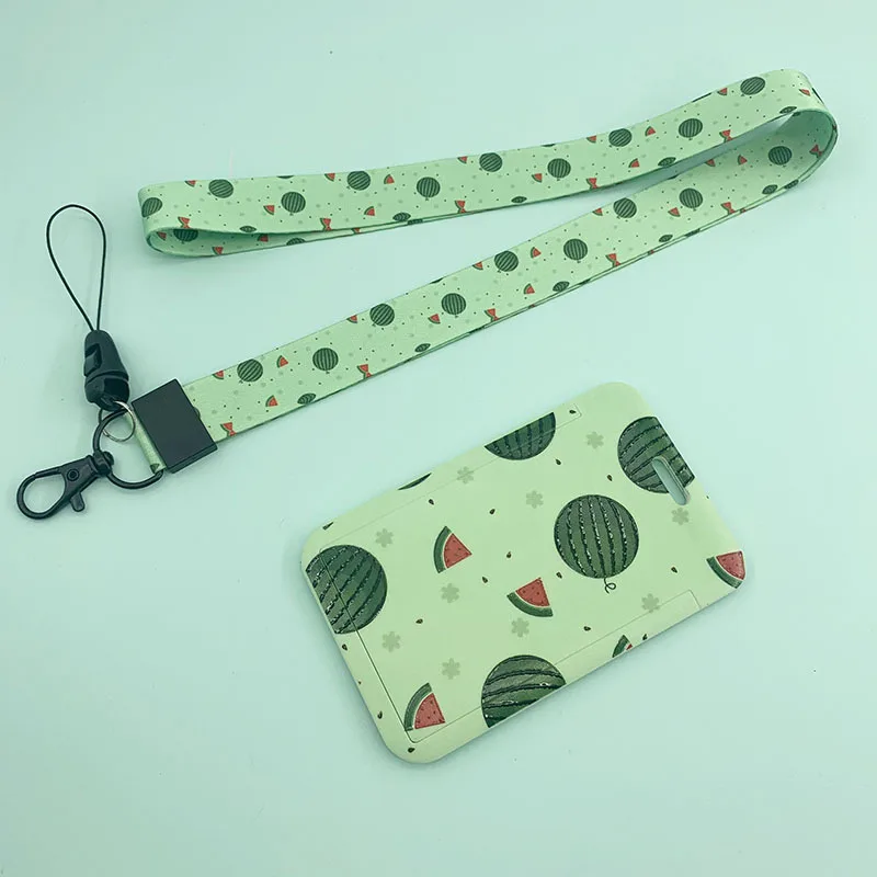 

Student Lanyard ID Name Card Holder 2021 New Cartoon Fruit Card Holder Business Badge Card Case ABS Employee Case Cover
