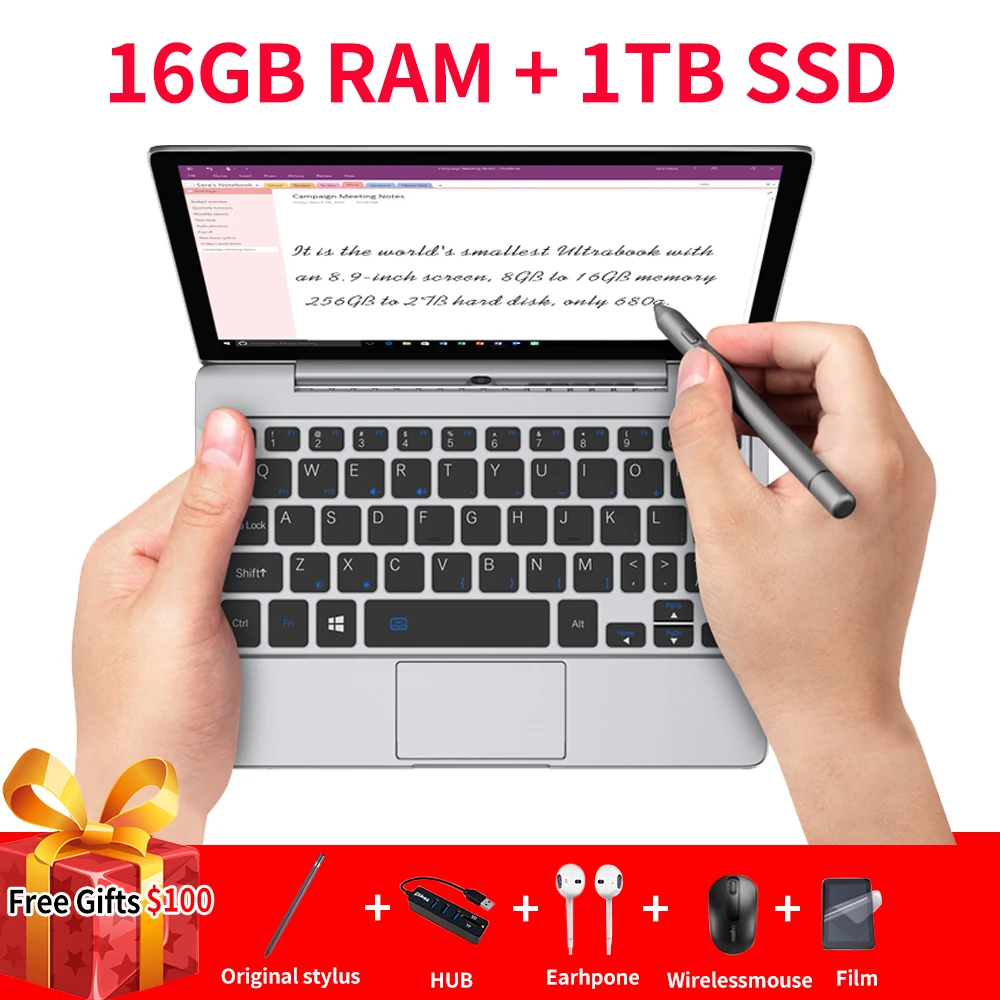 GPD P2 Max Pocket2 pockett 2 Max Мини ПК Intel m3-8100Y CPU Windows 10 16 ГБ ОЗУ 1 ТБ SSD карманный мини ПК ноутбук