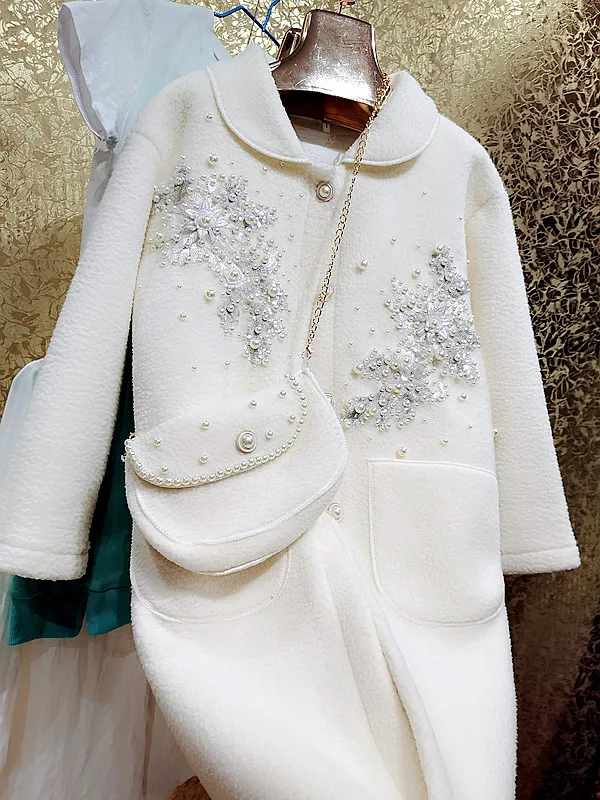 Осенне-зимняя Великолепная Классическая Модная Меховая куртка с бисером и