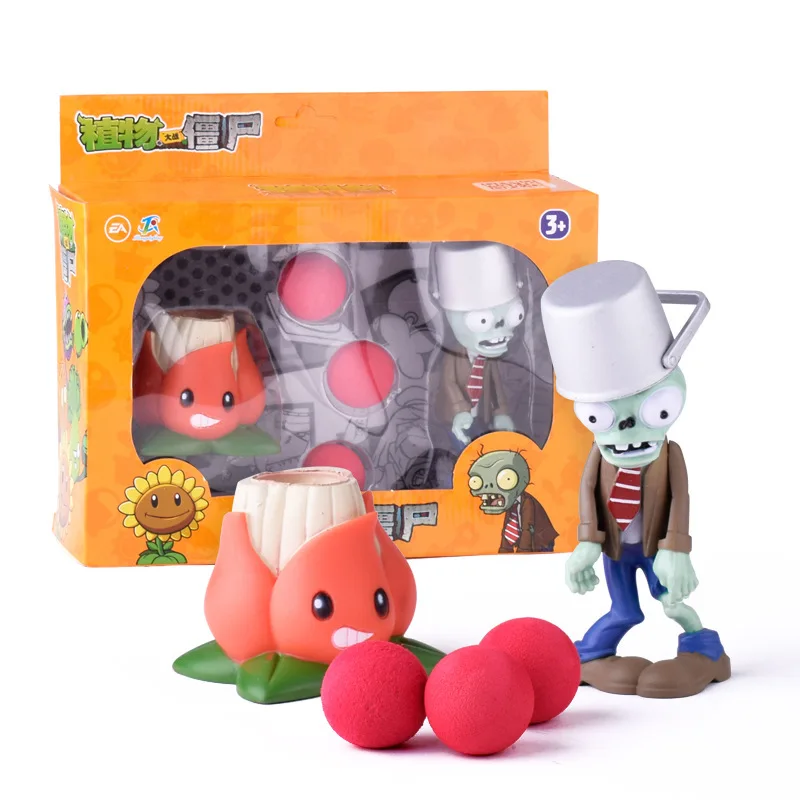 

16pcs Plants vs Zombies shooter set PVC Action Figure Model Toy and Around the game High Quality Shooting Toys Gift For boys