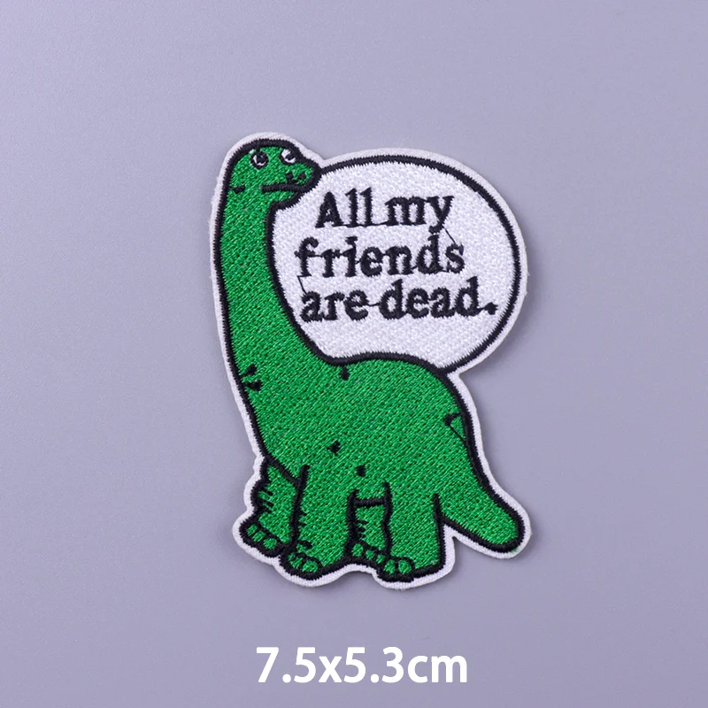 Симпатичные Мультяшные нашивки с надписью динозавра на одежде дешевые вещи