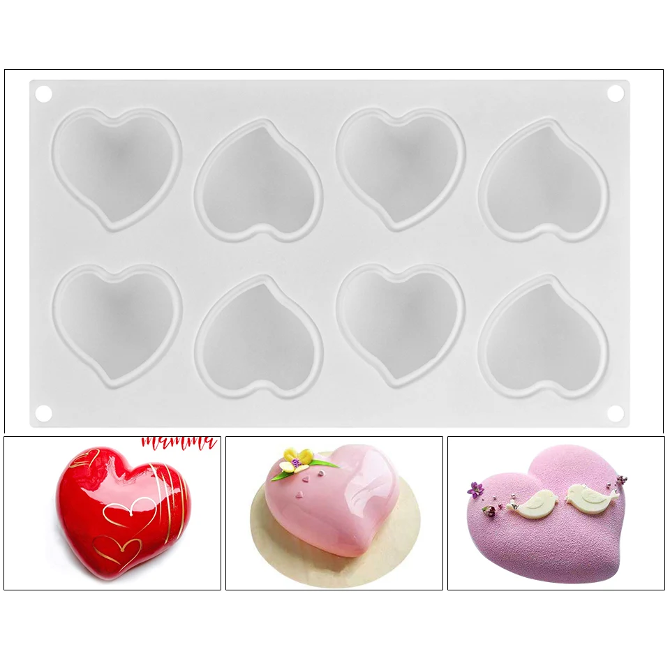 Силиконовая форма для мыла Love Heart Reusbale 8 ячеек декоративного сделай сам домашнего