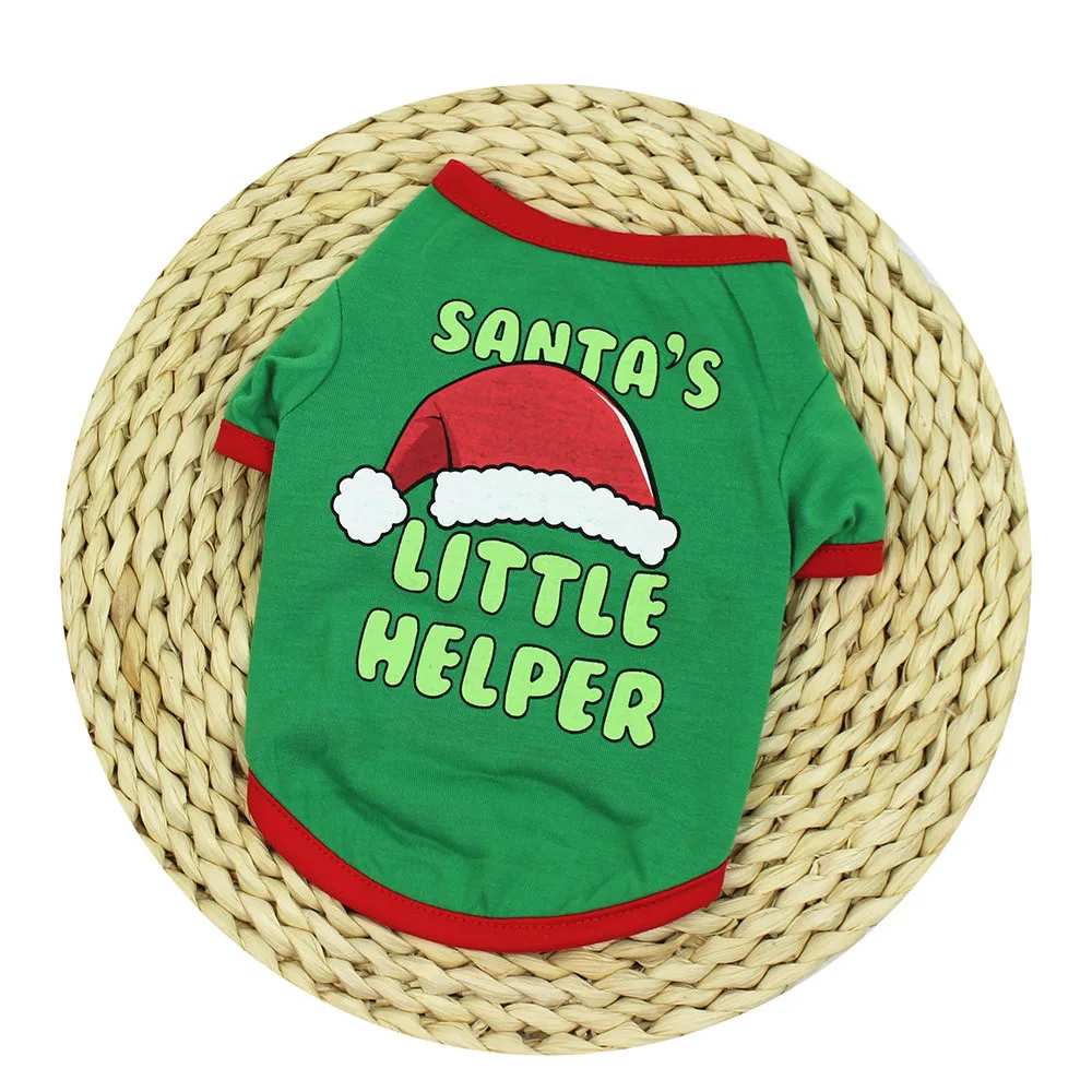 Pet Dog Clothes Christmas Costume Cute Cartoon Clothes For Small Dog Cloth Christmas Clothing Polyester T shirt Puppy Costume