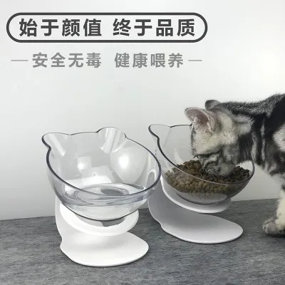 Наклонная кошачья Ушная Съемная миска из прозрачного материала нескользящая для