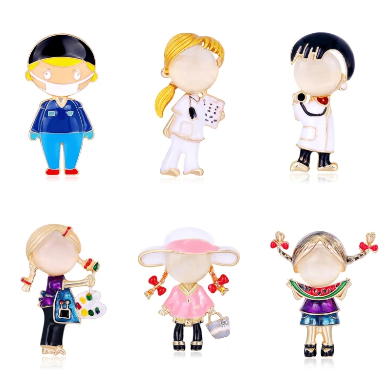 

Metal Doctor Boys Girls Enamel Brooch Pin Badge Jewelry for Bags Clothes Decor