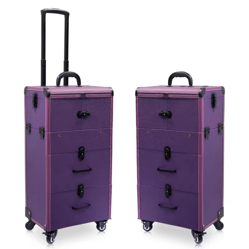 

Women large capacity Trolley Cosmetic case Rolling Luggage bag,Nails Makeup Toolbox,Multi-layer Beauty Tattoo Trolley Suitcase