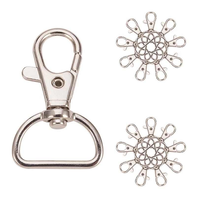 

AO44 20Pcs Swivel Snap Hooks and D Rings Key Chain Clip Swivel Snap Hooks for Lanyard and Sewing Projects