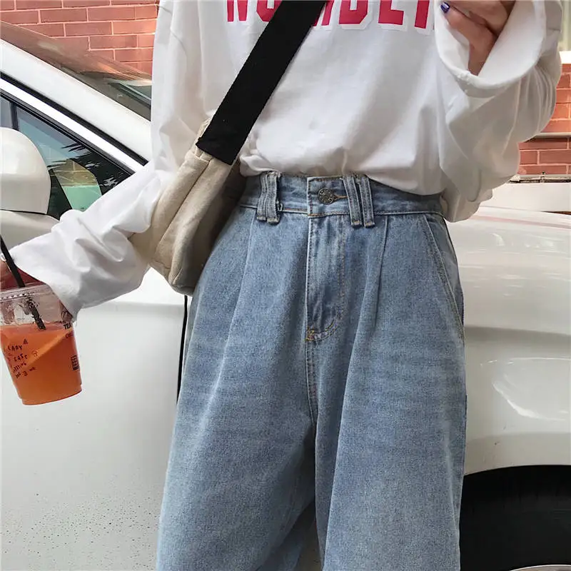 

Women`s Plus Size Jeans Harem For Women Loose Vintage Light Blue Women's Jeans Pants Boyfriend Denim