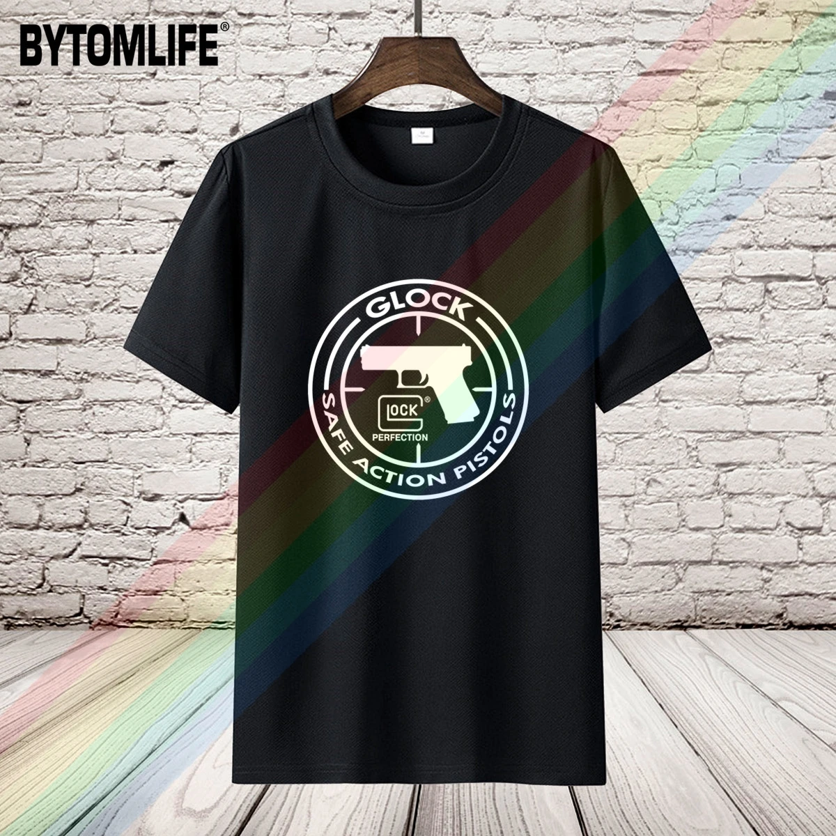 2021 мужские Four Seasons черный уличный стиль GLOCK безопасный экшн футболка Pistols женские