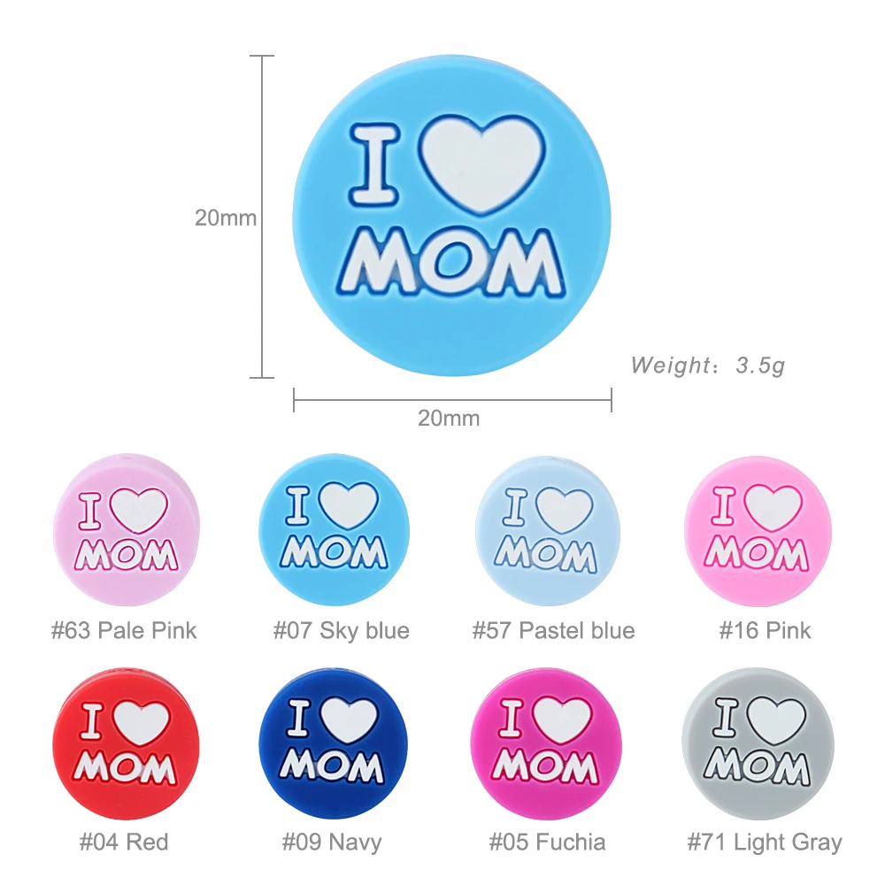 Силиконовые Прорезыватели для зубов Bbay бусины I Love Mom/Dad 10 шт. зажимы соски сделай